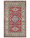 4x6 Red Kuba Afghan Hand Knotted Wool Area Rug
